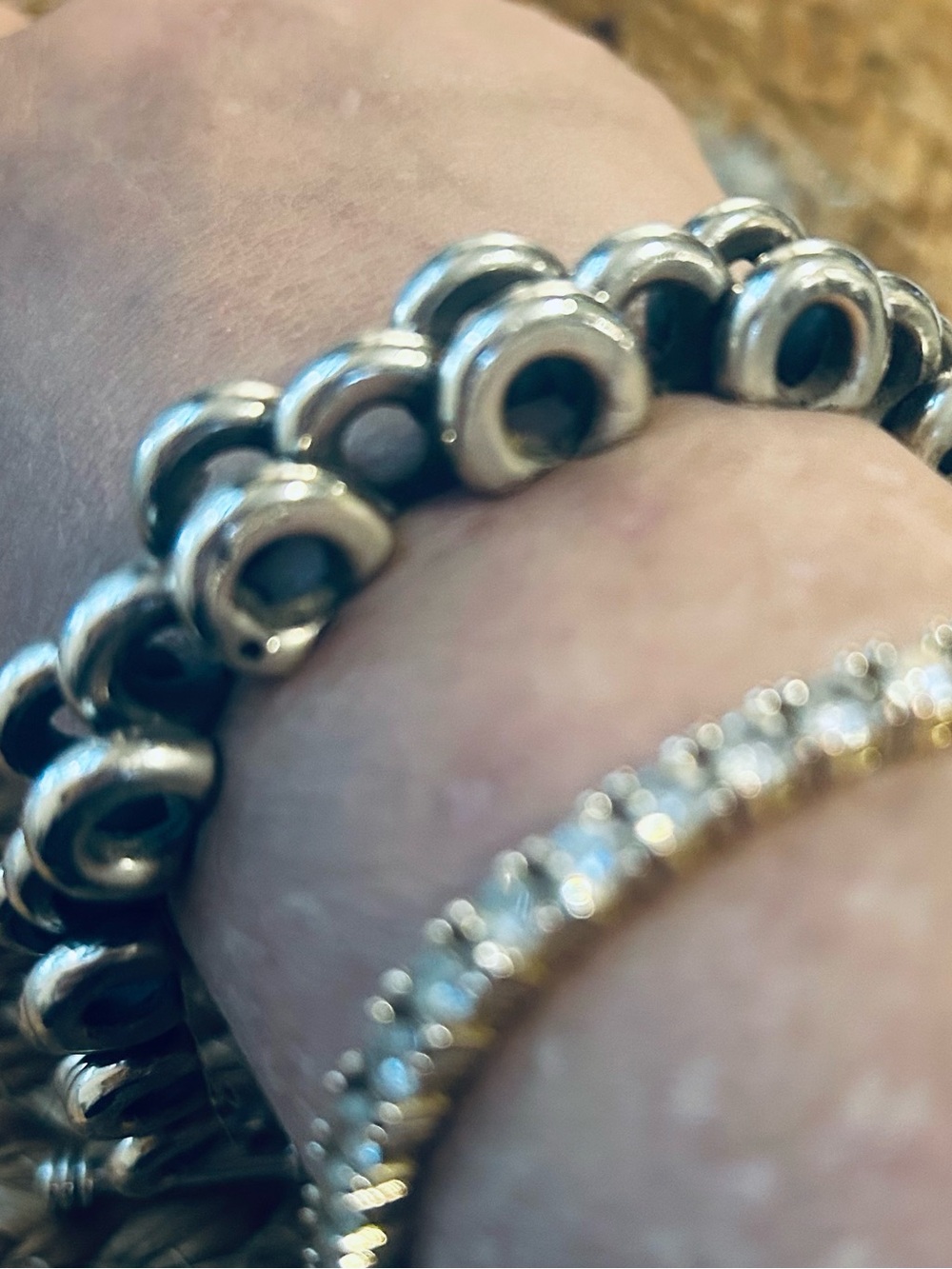 Sterling Bead Link Bracelet in Silver. 100grams of sterling! 18”